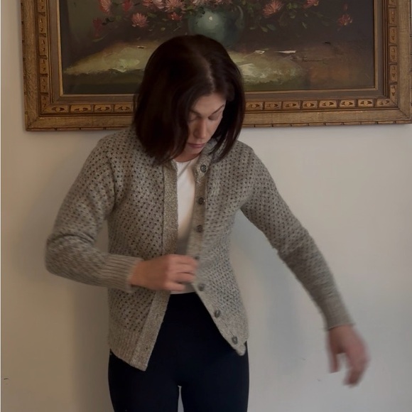Vintage LL BEAN grey Knit Cardigan Sweater - Picture 10 of 10